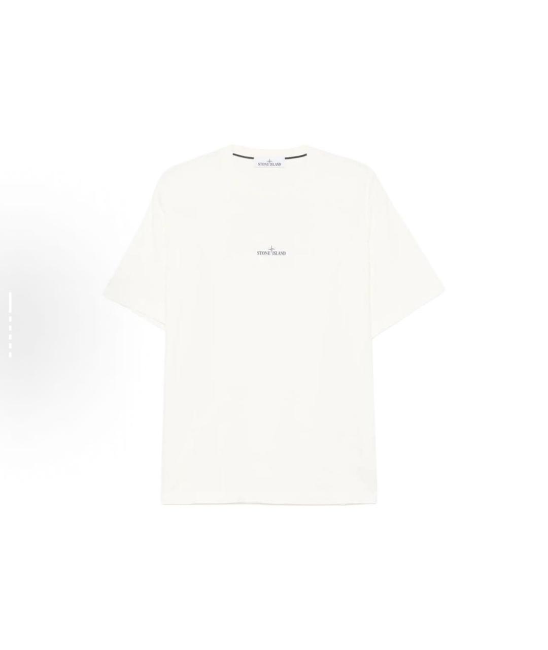 STONE ISLAND Белая хлопковая футболка, фото 6