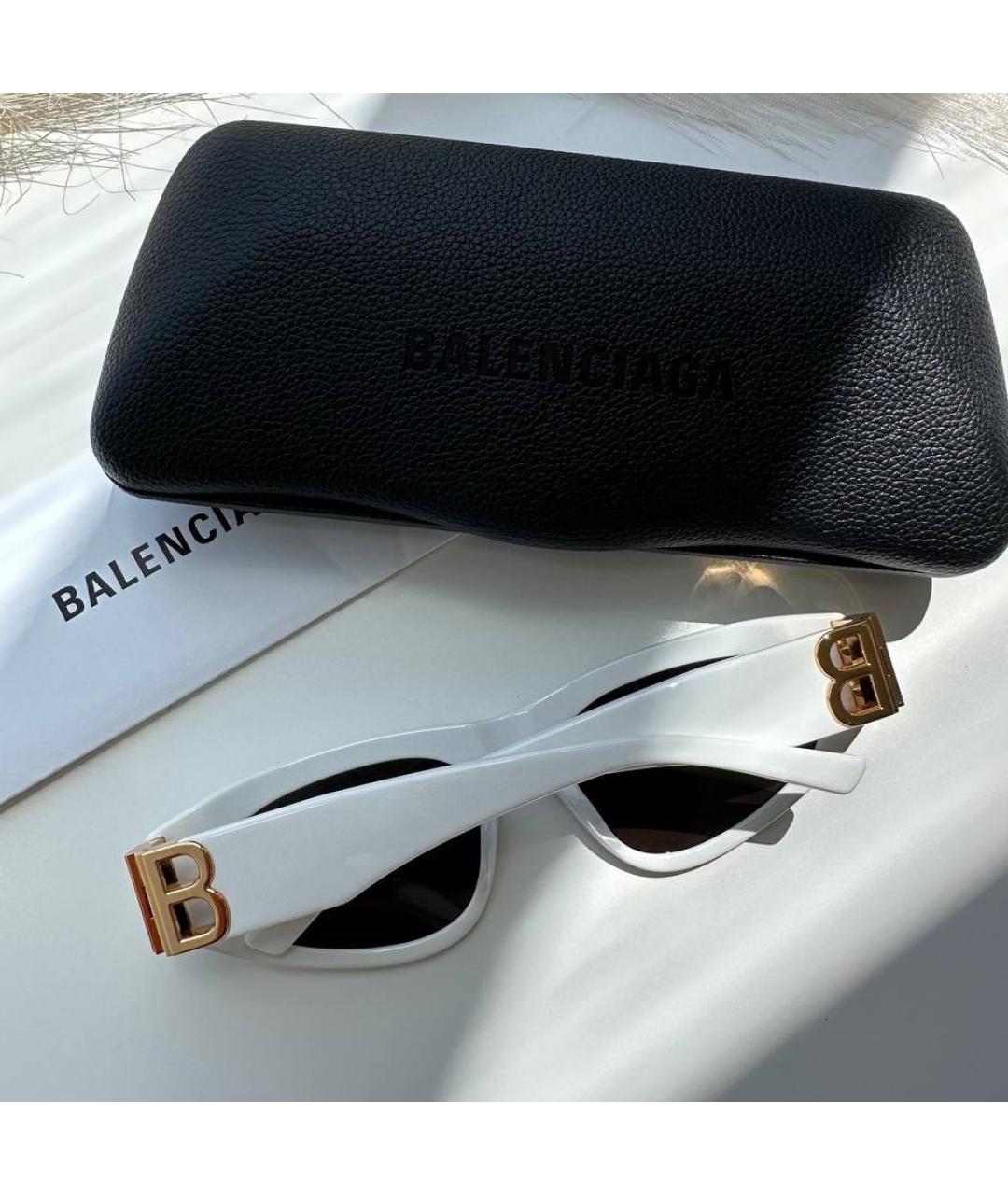 BALENCIAGA Белые пластиковые солнцезащитные очки, фото 5