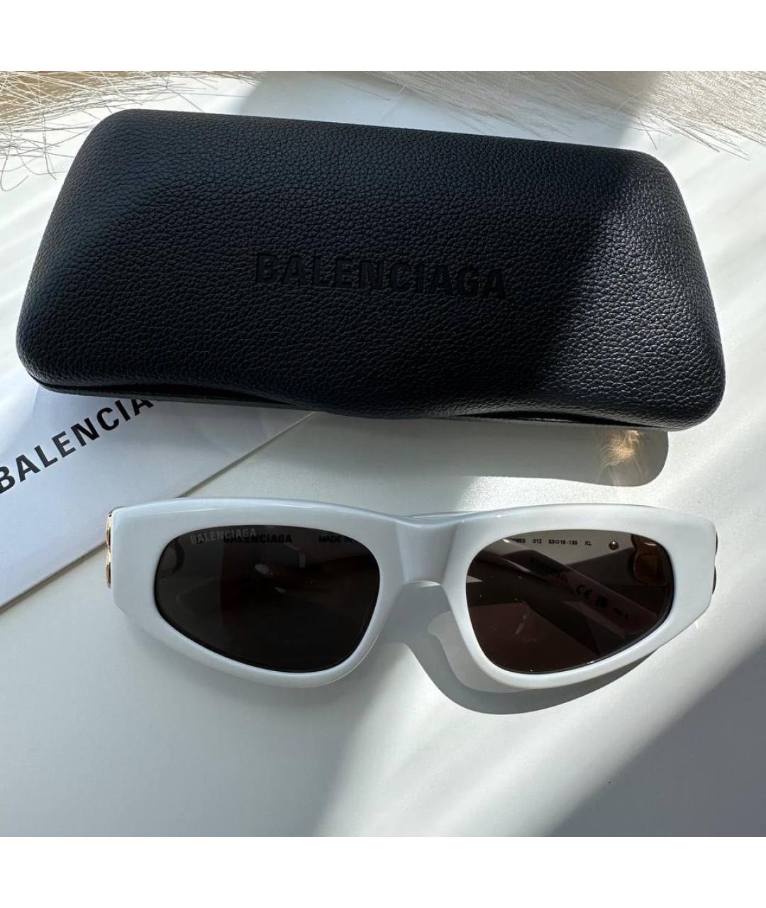 BALENCIAGA Белые пластиковые солнцезащитные очки, фото 4