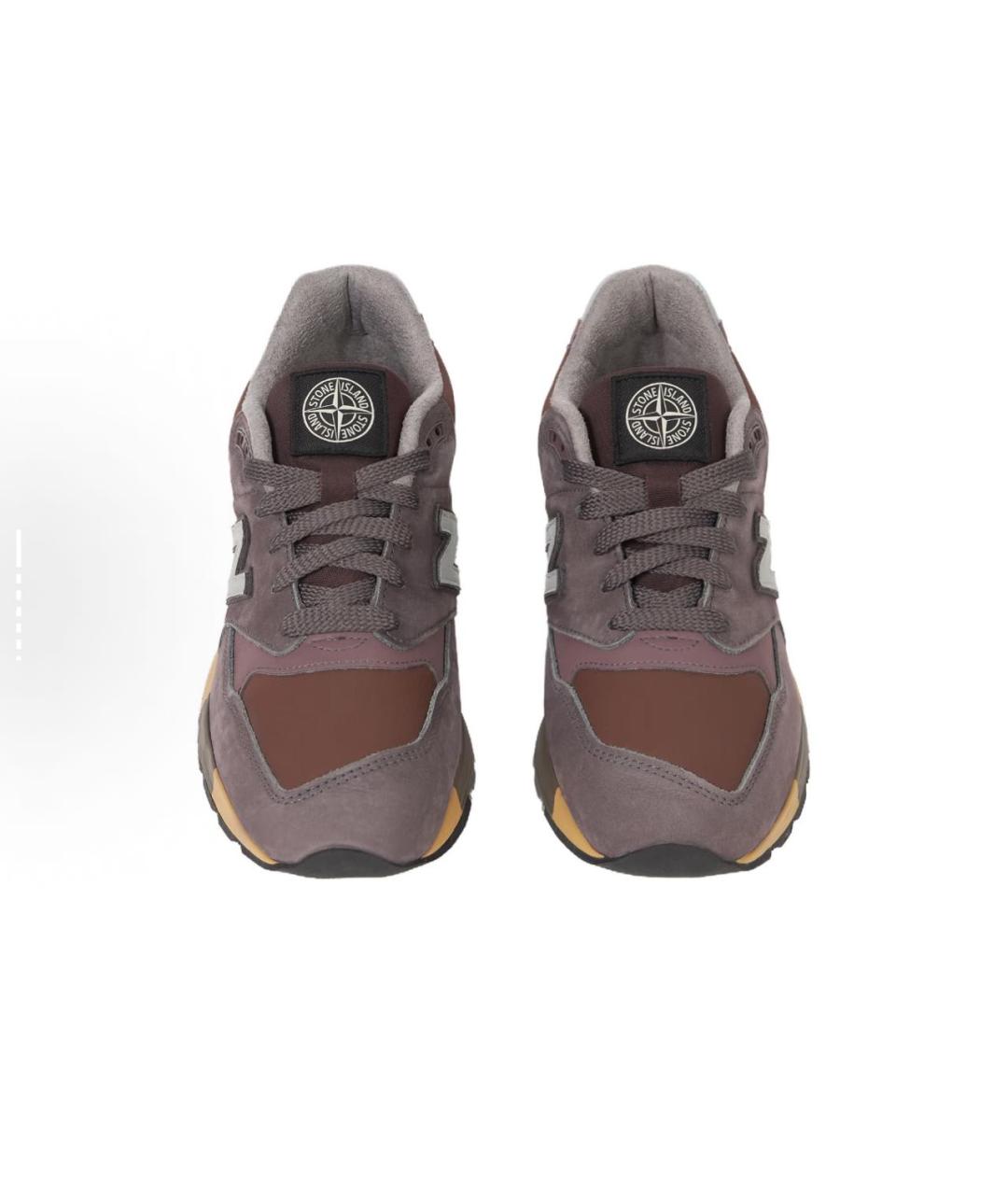 STONE ISLAND Серые кожаные низкие кроссовки / кеды, фото 4