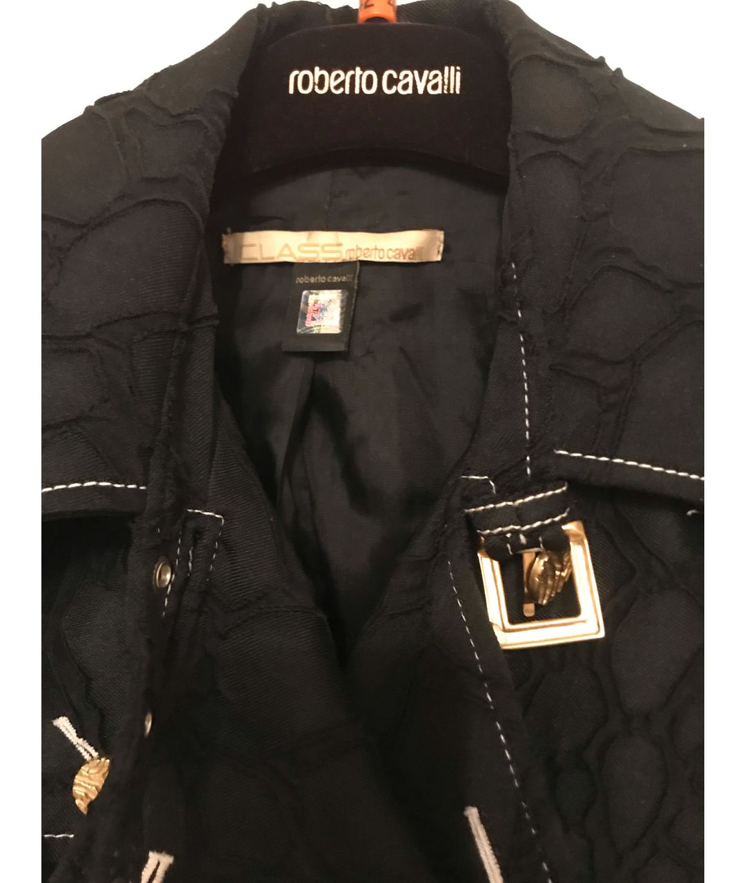 ROBERTO CAVALLI Черный вискозный жакет/пиджак, фото 2