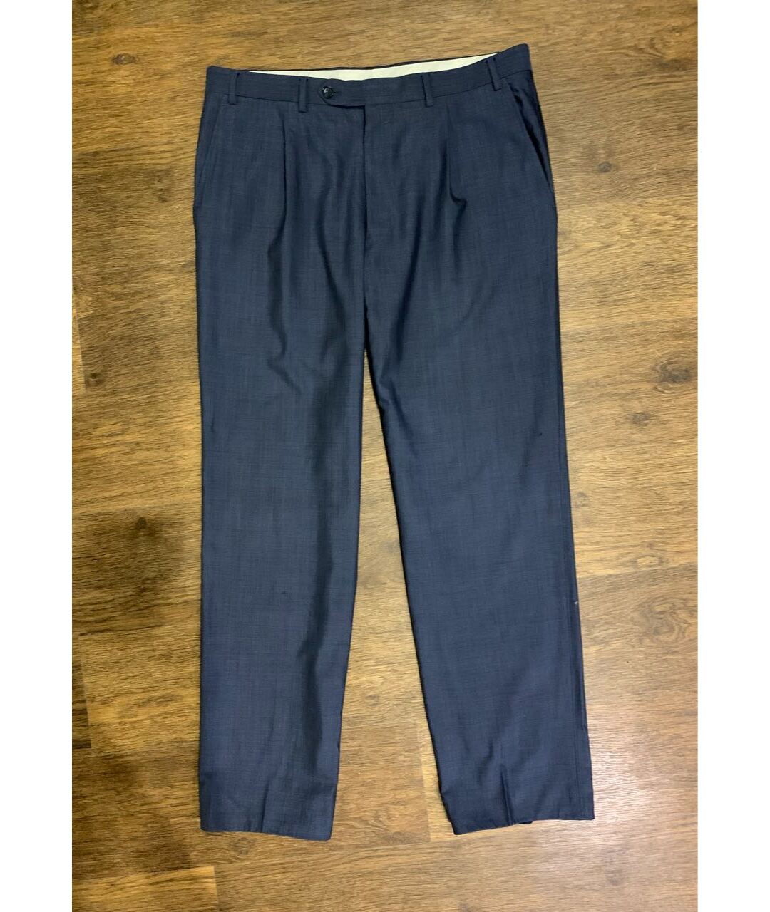 CANALI Синие шерстяные классические брюки, фото 8