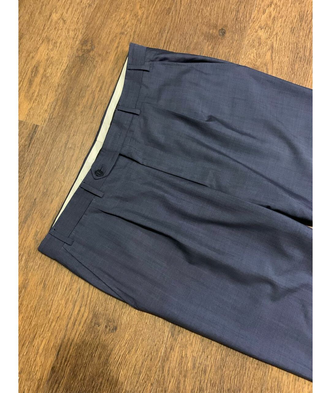 CANALI Синие шерстяные классические брюки, фото 3