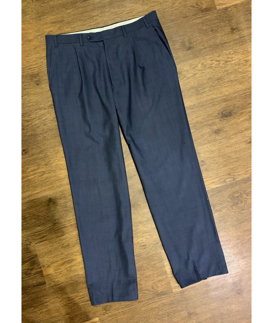 CANALI Синие шерстяные классические брюки, фото 2