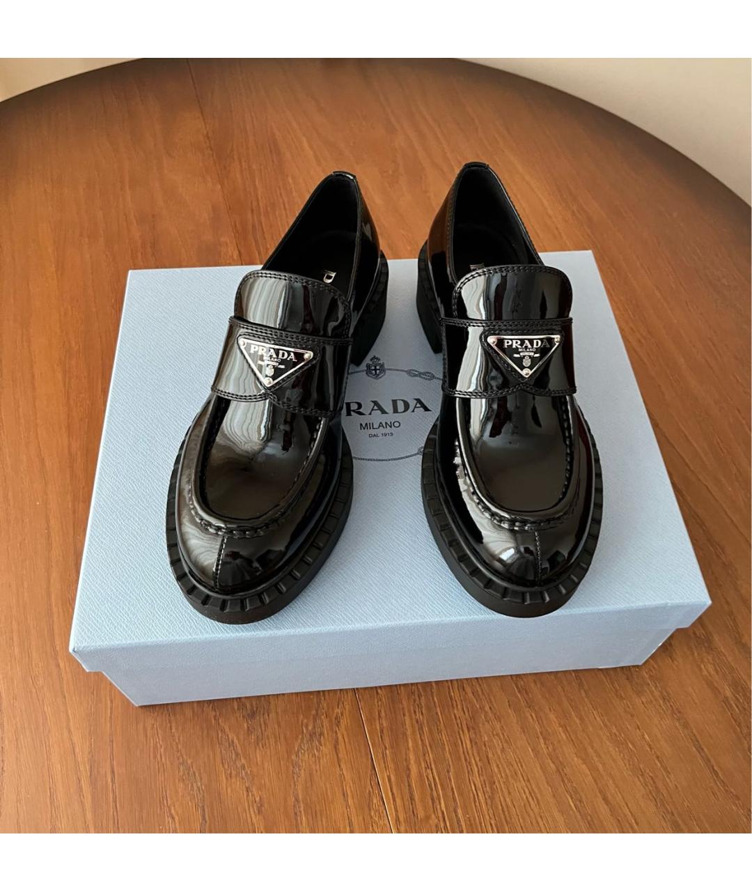 PRADA Черные кожаные лоферы, фото 3