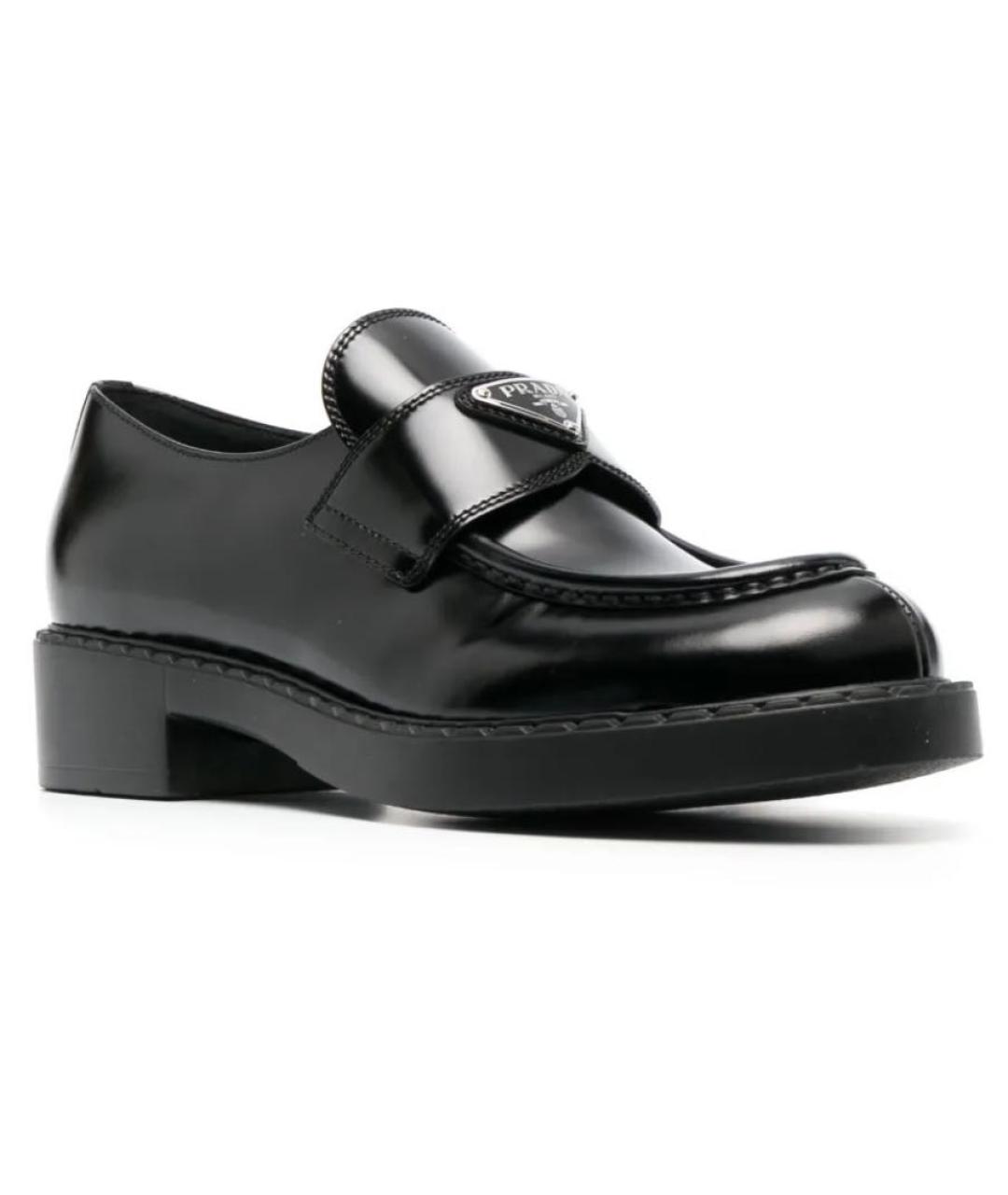 PRADA Черные кожаные лоферы, фото 1