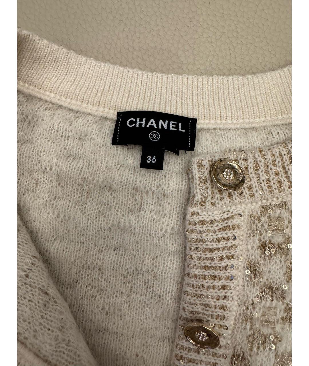 CHANEL Бежевый кашемировый кардиган, фото 3