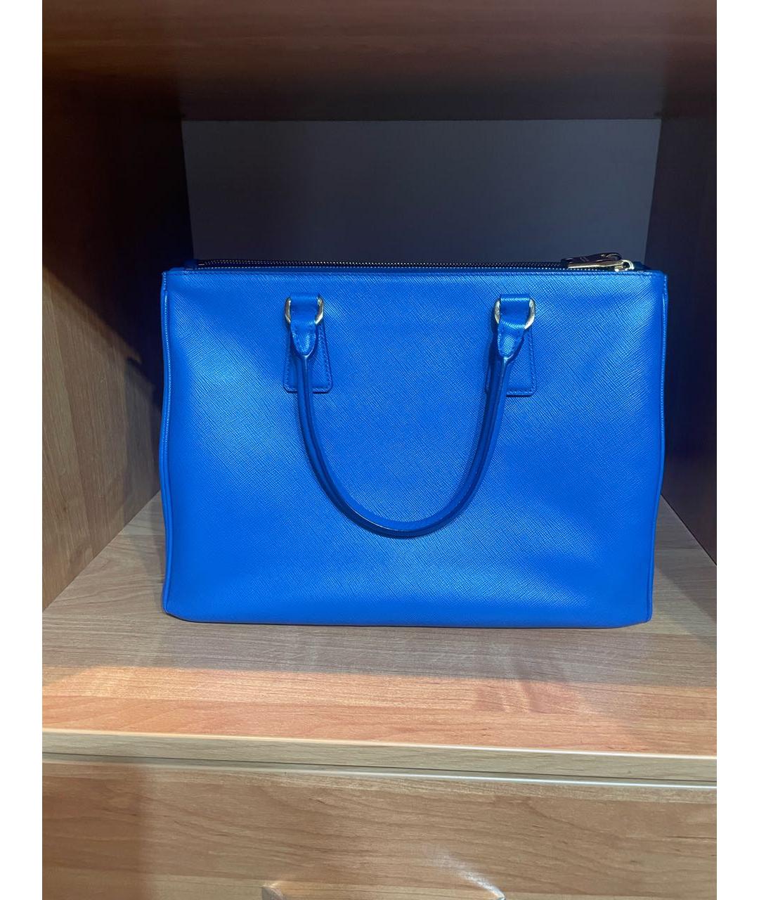 PRADA Синяя кожаная сумка тоут, фото 3