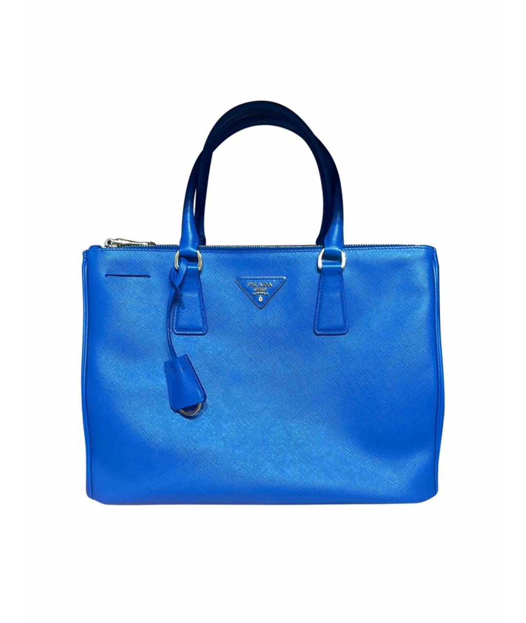 PRADA Синяя кожаная сумка тоут, фото 1