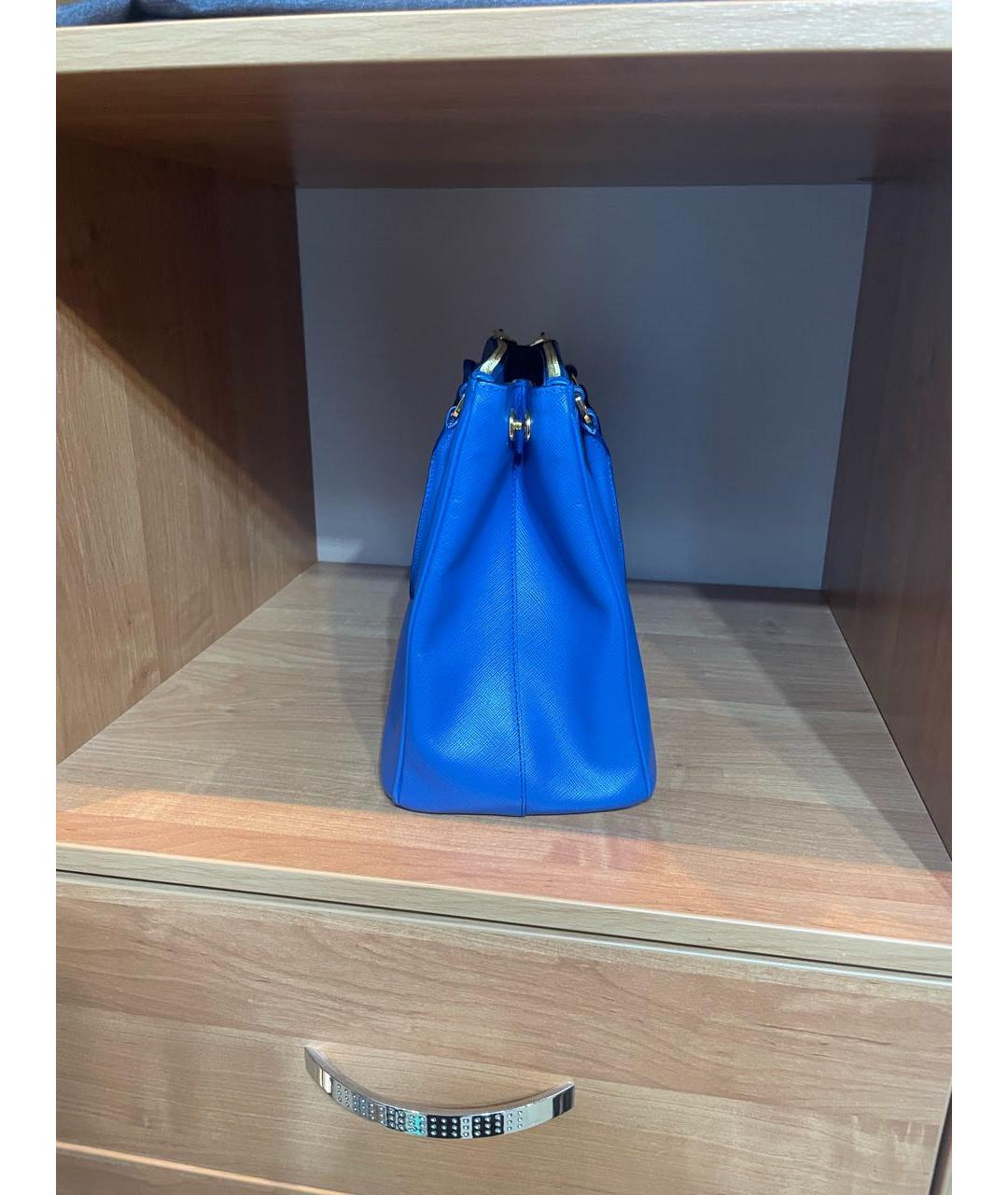 PRADA Синяя кожаная сумка тоут, фото 6