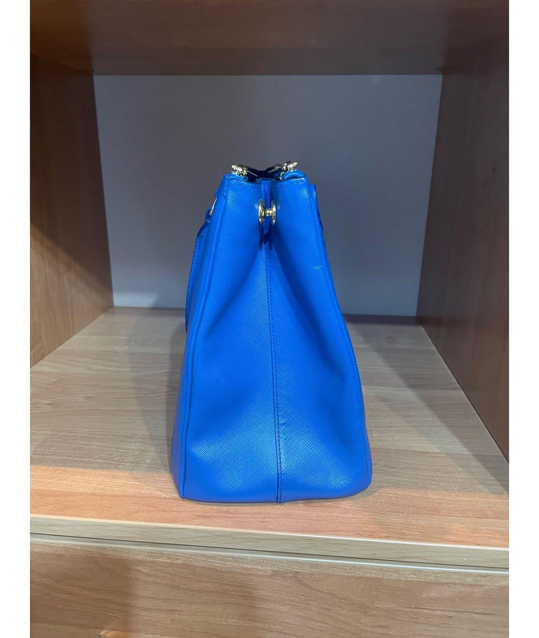 PRADA Синяя кожаная сумка тоут, фото 5