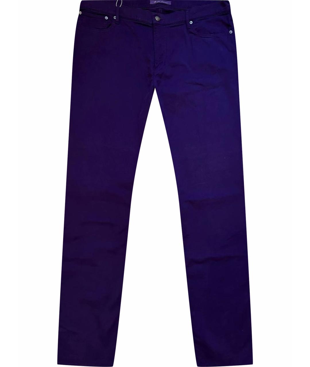 RALPH LAUREN Фиолетовые хлопко-эластановые джинсы, фото 1