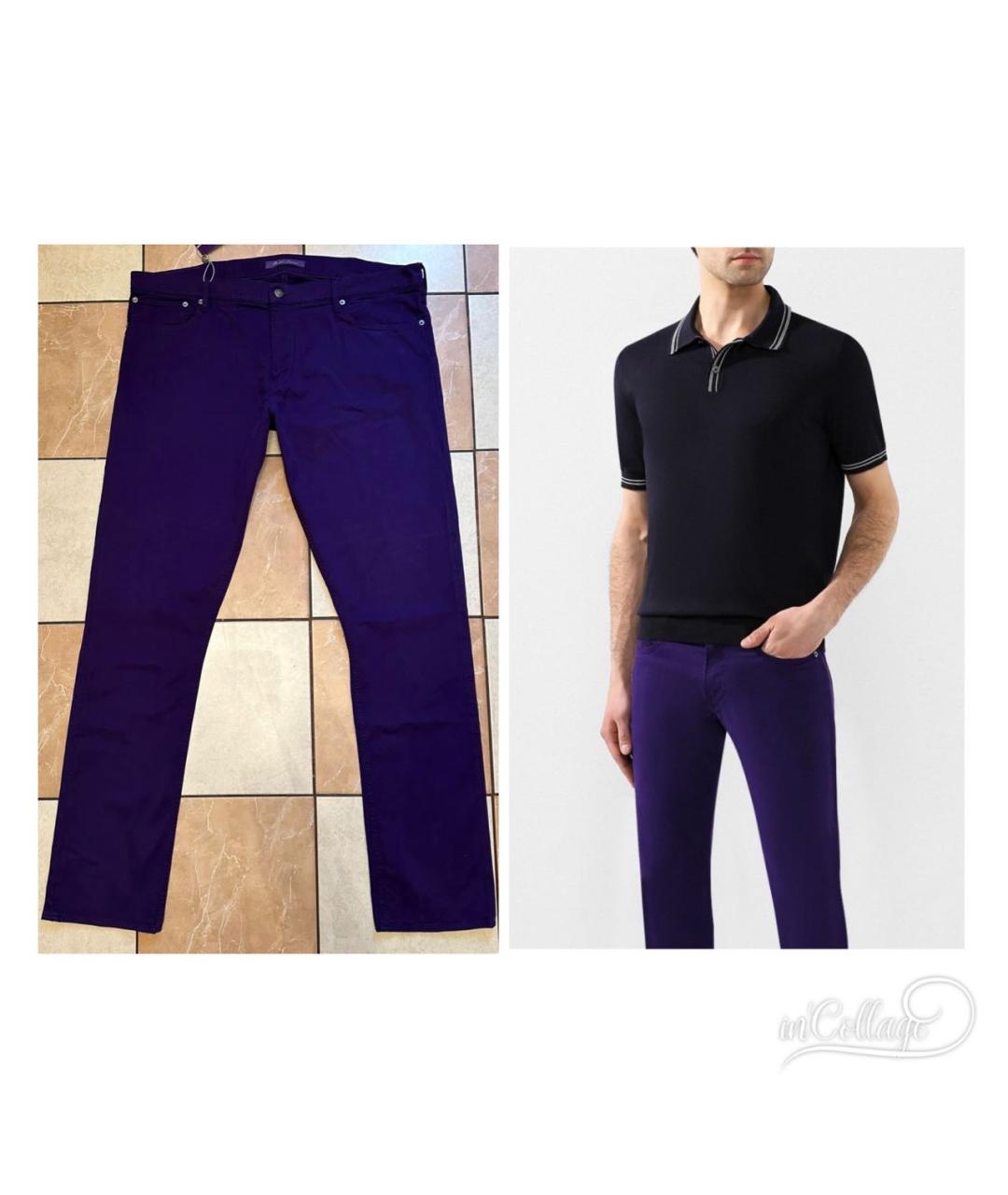 RALPH LAUREN Фиолетовые хлопко-эластановые джинсы, фото 2