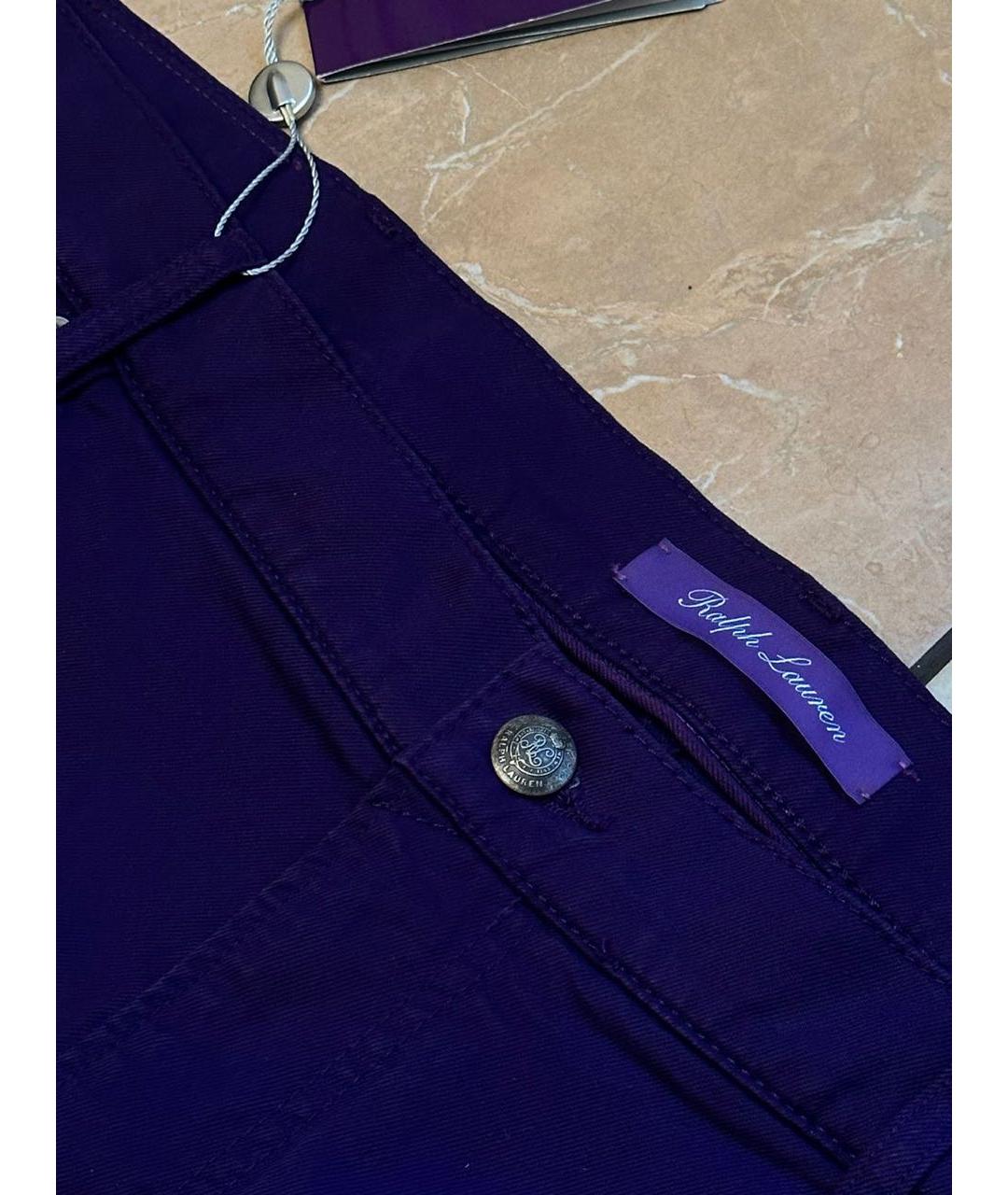 RALPH LAUREN Фиолетовые хлопко-эластановые джинсы, фото 6