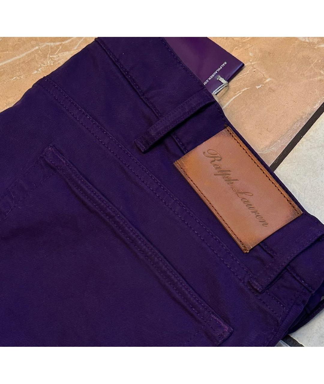 RALPH LAUREN Фиолетовые хлопко-эластановые джинсы, фото 3