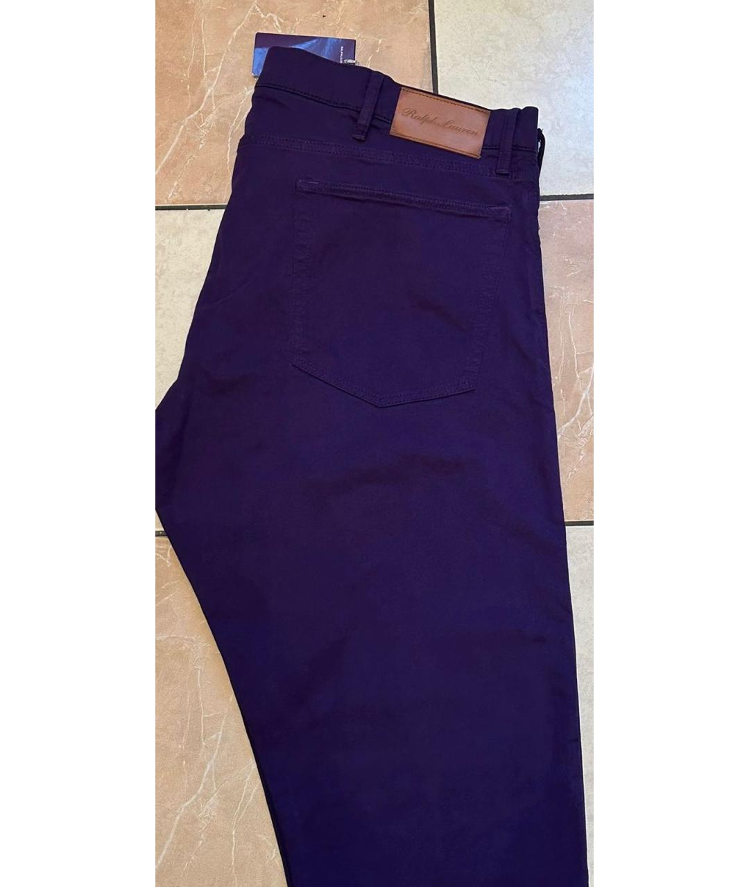 RALPH LAUREN Фиолетовые хлопко-эластановые джинсы, фото 4