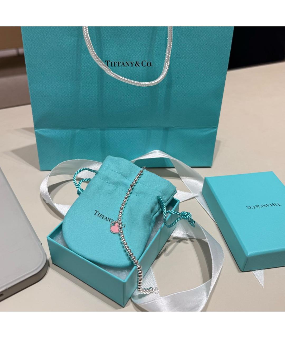 TIFFANY&CO Розовый серебряный браслет, фото 2