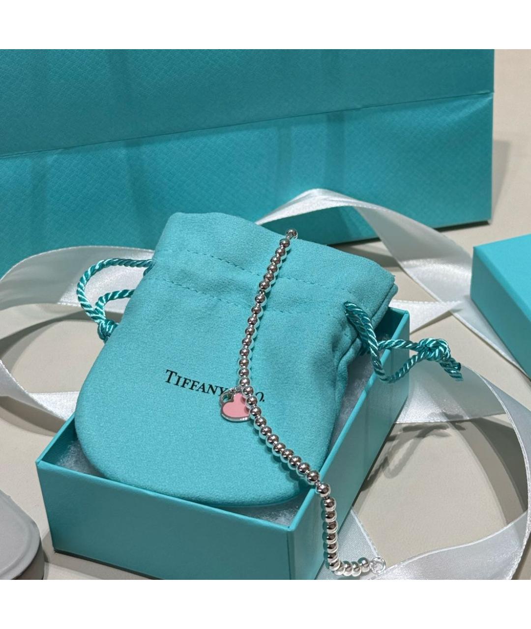 TIFFANY&CO Розовый серебряный браслет, фото 3