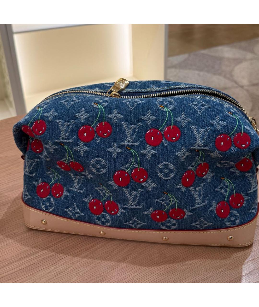LOUIS VUITTON Синяя деним косметичка, фото 3