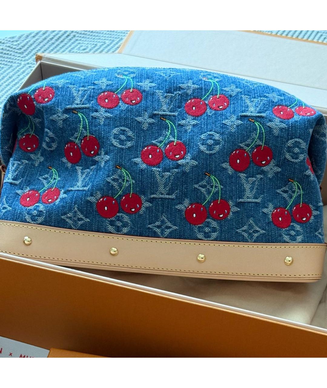 LOUIS VUITTON Синяя деним косметичка, фото 2