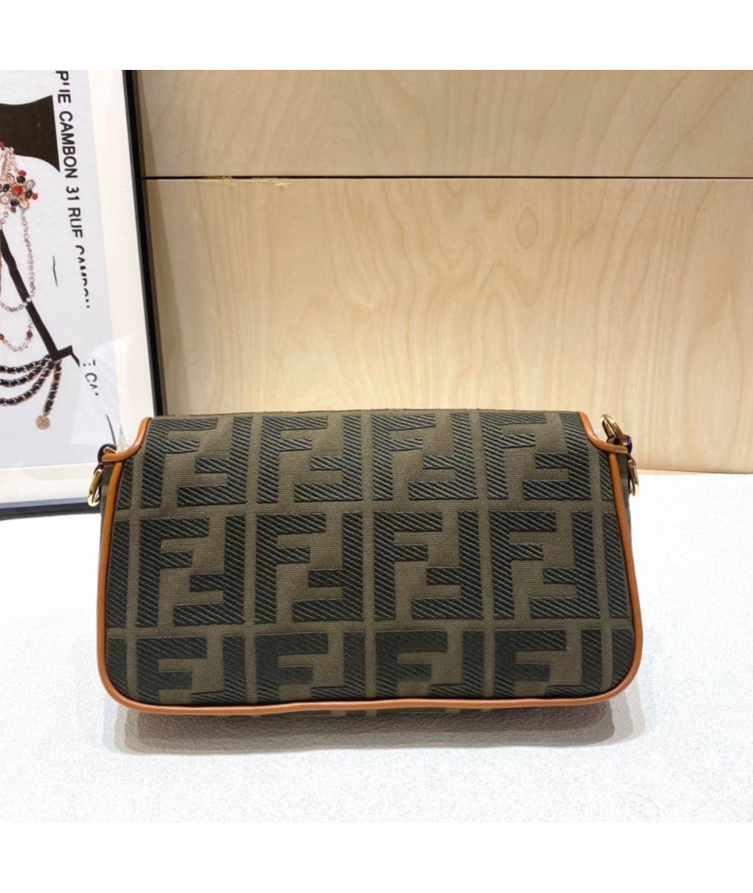 FENDI Коричневая кожаная сумка через плечо, фото 2
