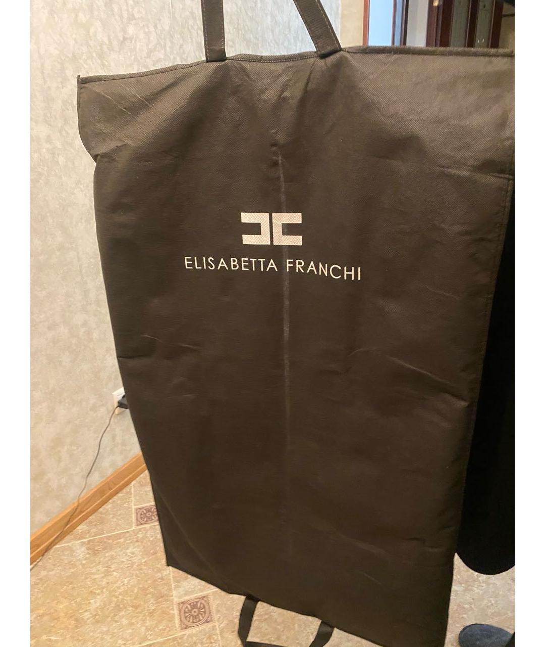 ELISABETTA FRANCHI Черная кожаная куртка, фото 6