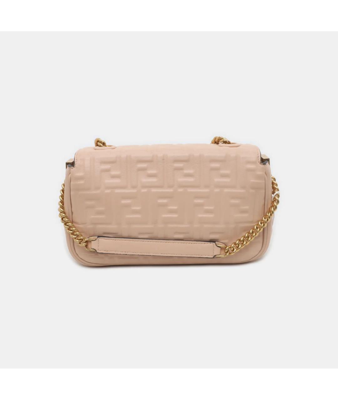 FENDI Бежевая кожаная сумка через плечо, фото 3