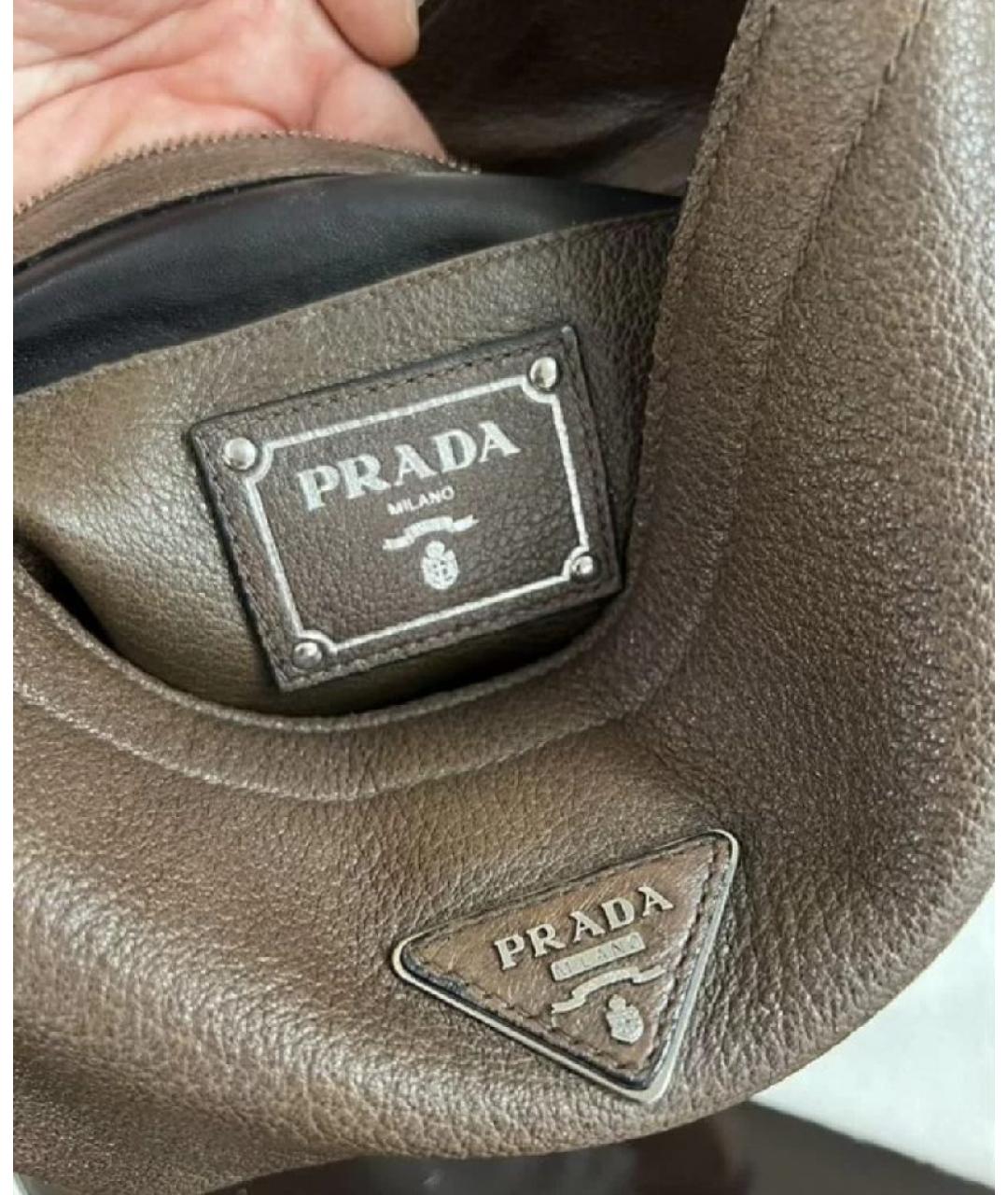 PRADA Коричневая кожаная сумка через плечо, фото 8