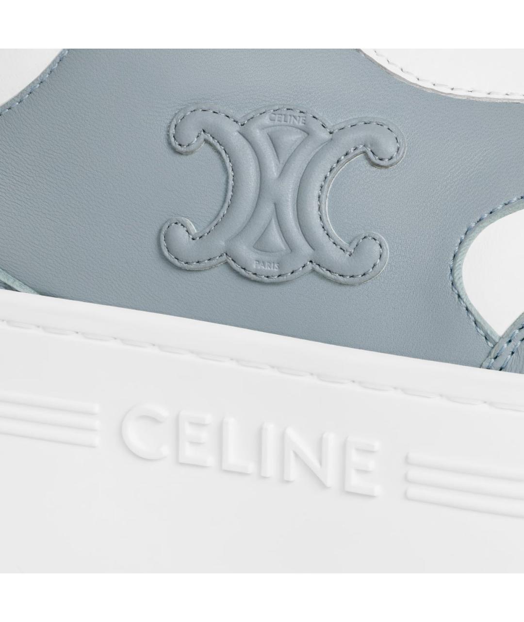 CELINE Голубые кожаные кеды, фото 6
