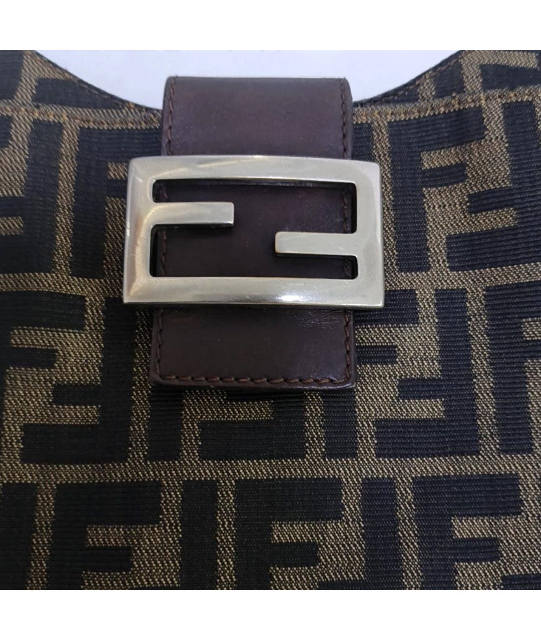 FENDI Коричневая тканевая сумка через плечо, фото 8