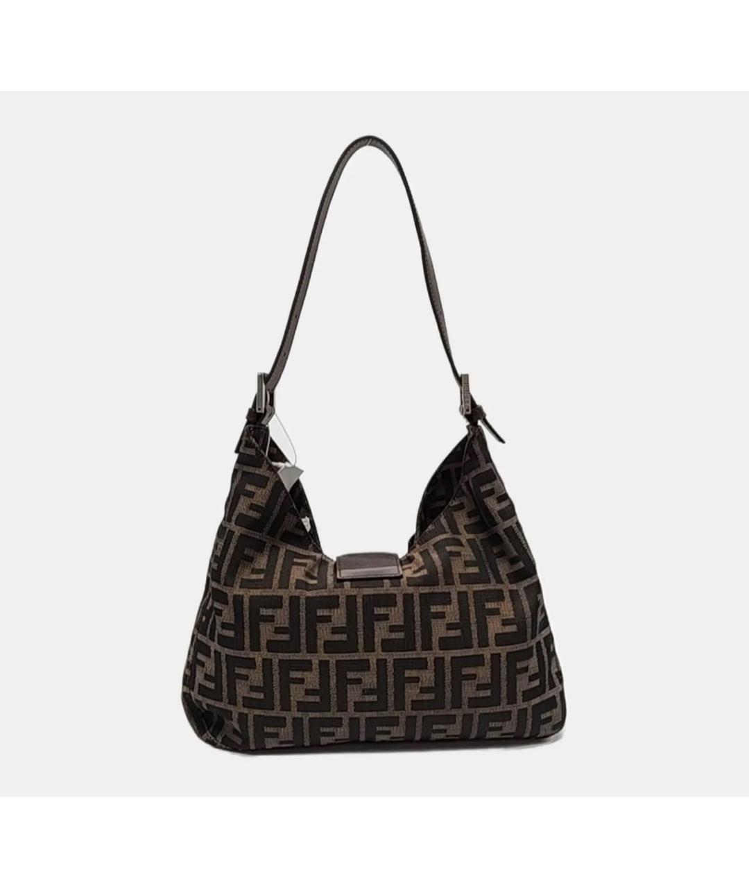 FENDI Коричневая тканевая сумка через плечо, фото 4