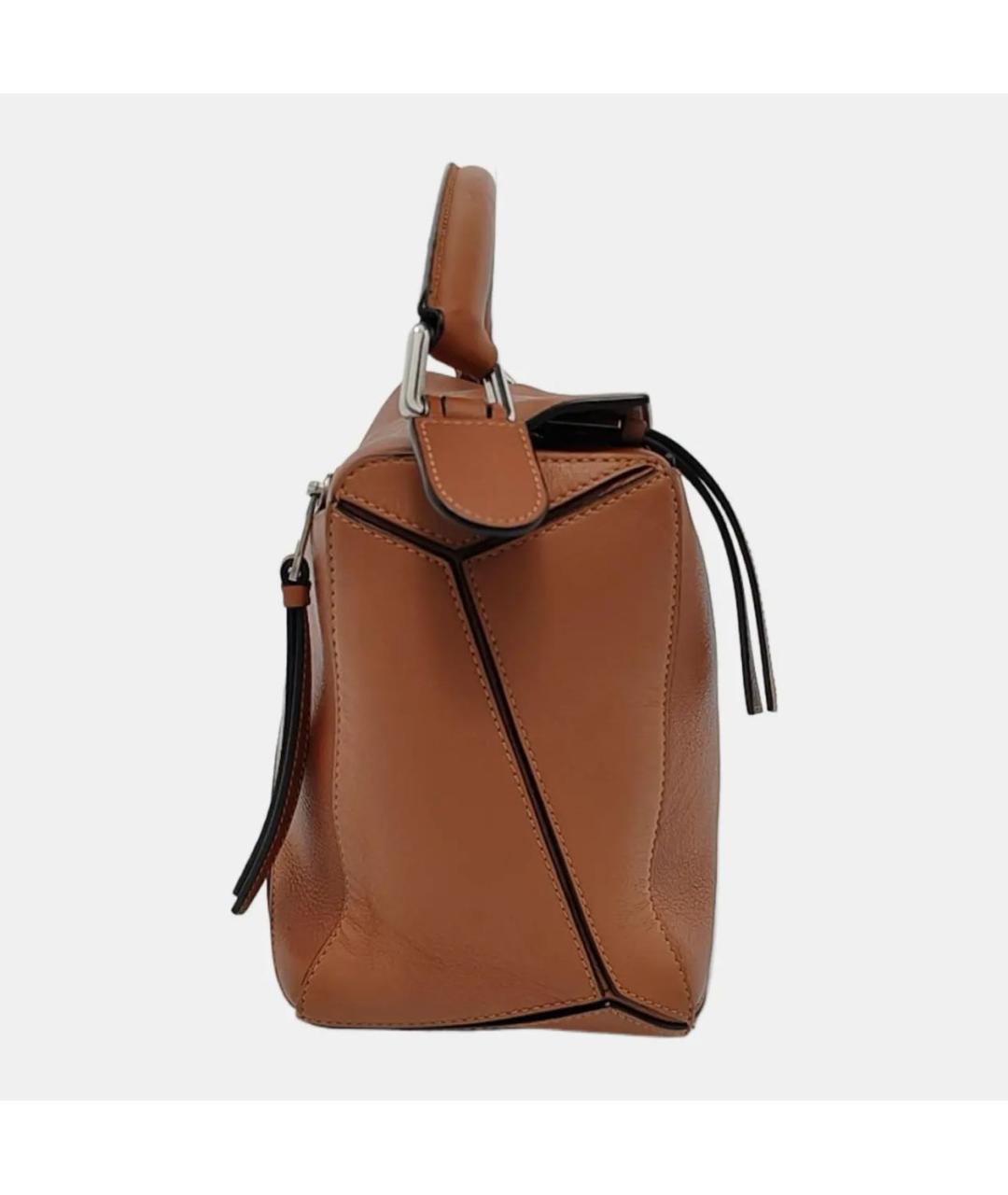 LOEWE Коричневая кожаная сумка с короткими ручками, фото 3