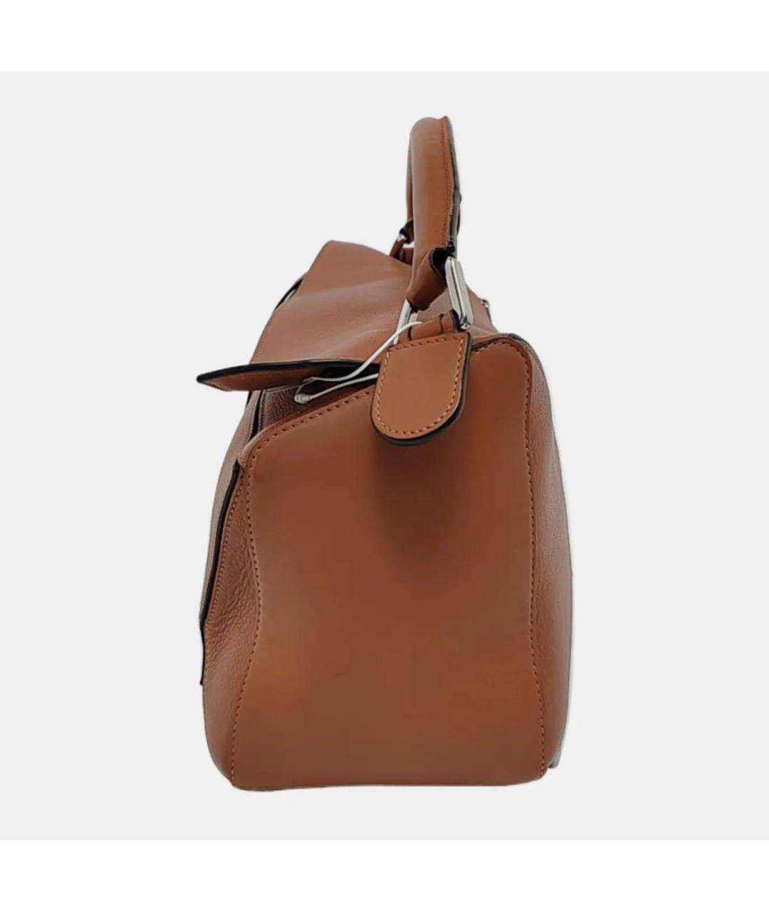 LOEWE Коричневая кожаная сумка с короткими ручками, фото 2