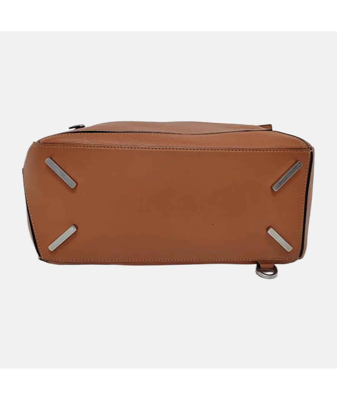 LOEWE Коричневая кожаная сумка с короткими ручками, фото 5