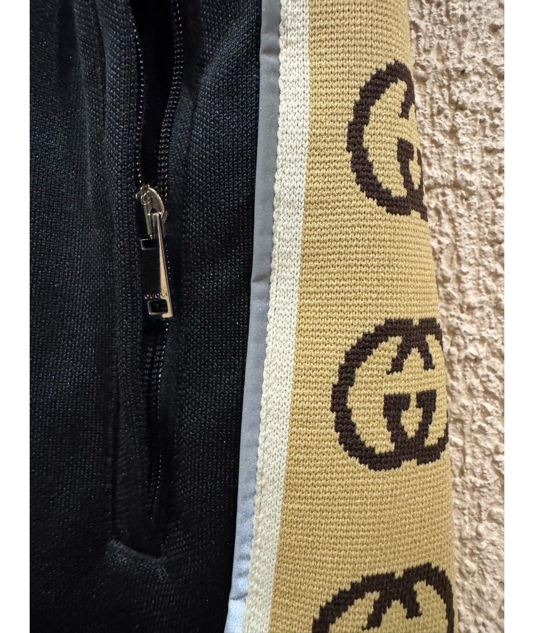 GUCCI Черные полиэстеровые повседневные брюки, фото 4