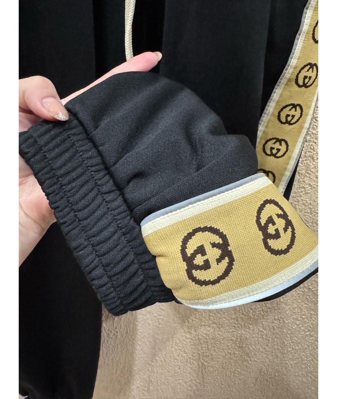 GUCCI Черные полиэстеровые повседневные брюки, фото 3