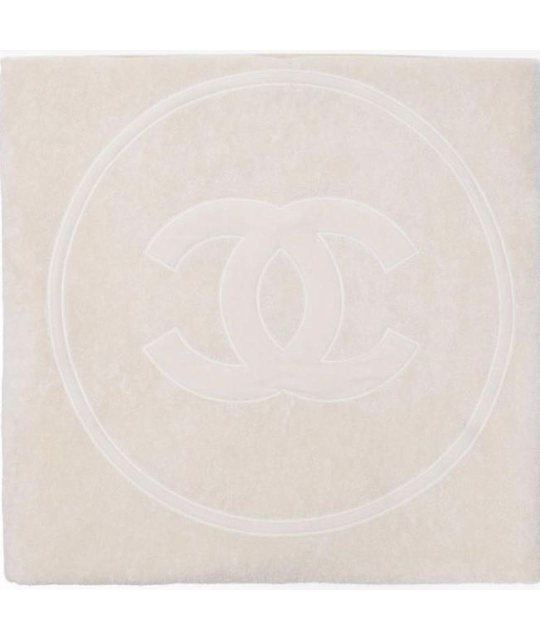 CHANEL Белая хлопковая пляжная сумка, фото 4