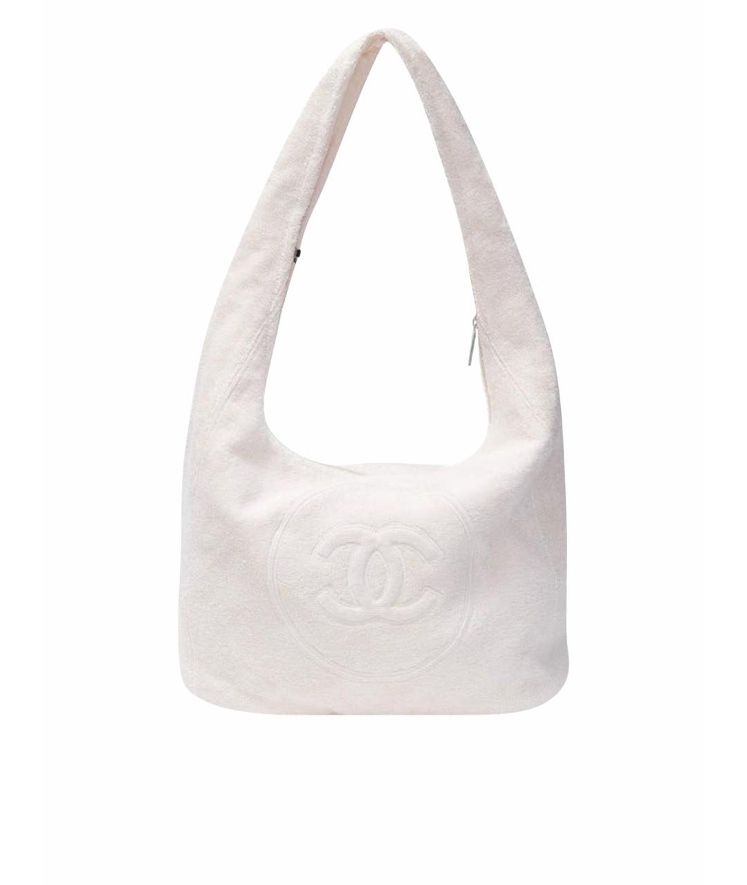 CHANEL Белая хлопковая пляжная сумка, фото 1