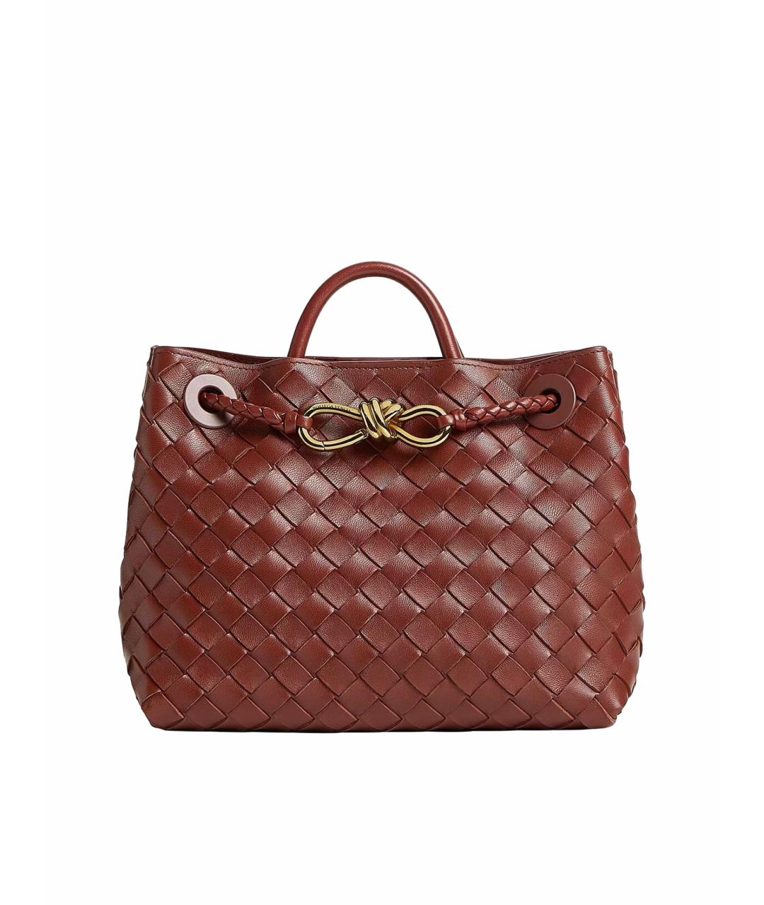 BOTTEGA VENETA Бордовая кожаная сумка с короткими ручками, фото 1