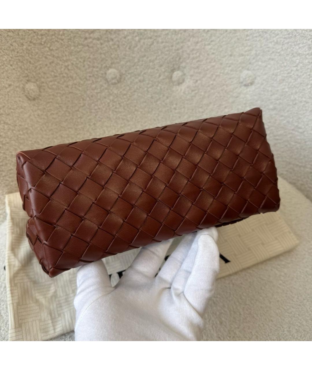 BOTTEGA VENETA Бордовая кожаная сумка с короткими ручками, фото 7