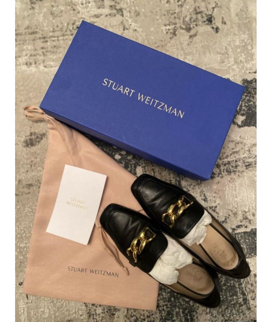 STUART WEITZMAN Черные кожаные туфли, фото 3