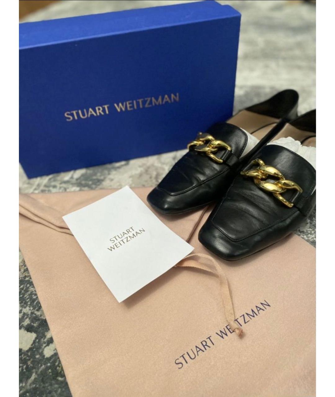 STUART WEITZMAN Черные кожаные туфли, фото 2