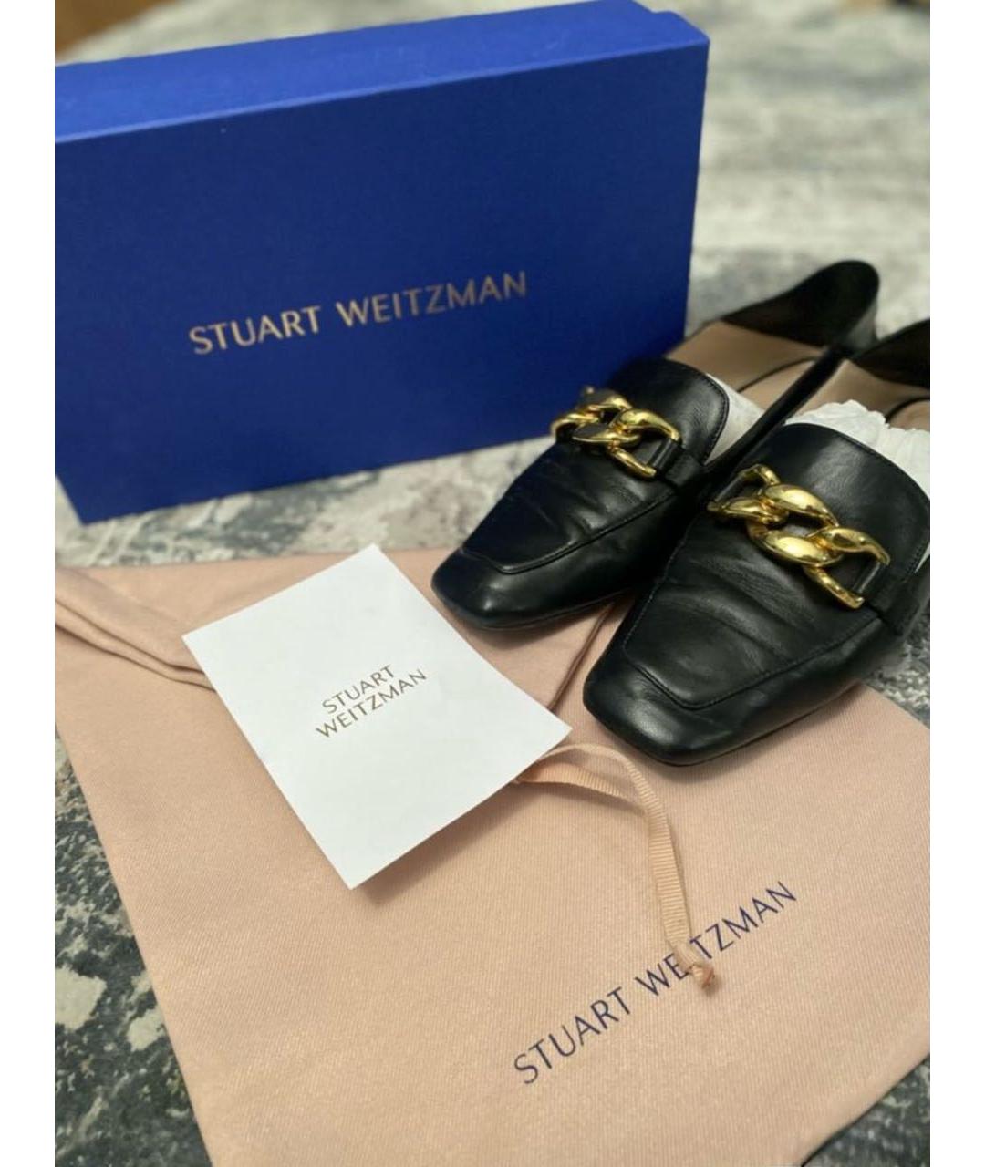 STUART WEITZMAN Черные кожаные туфли, фото 6