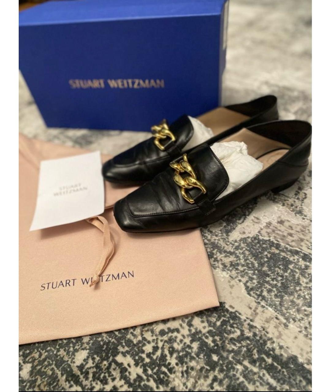 STUART WEITZMAN Черные кожаные туфли, фото 5