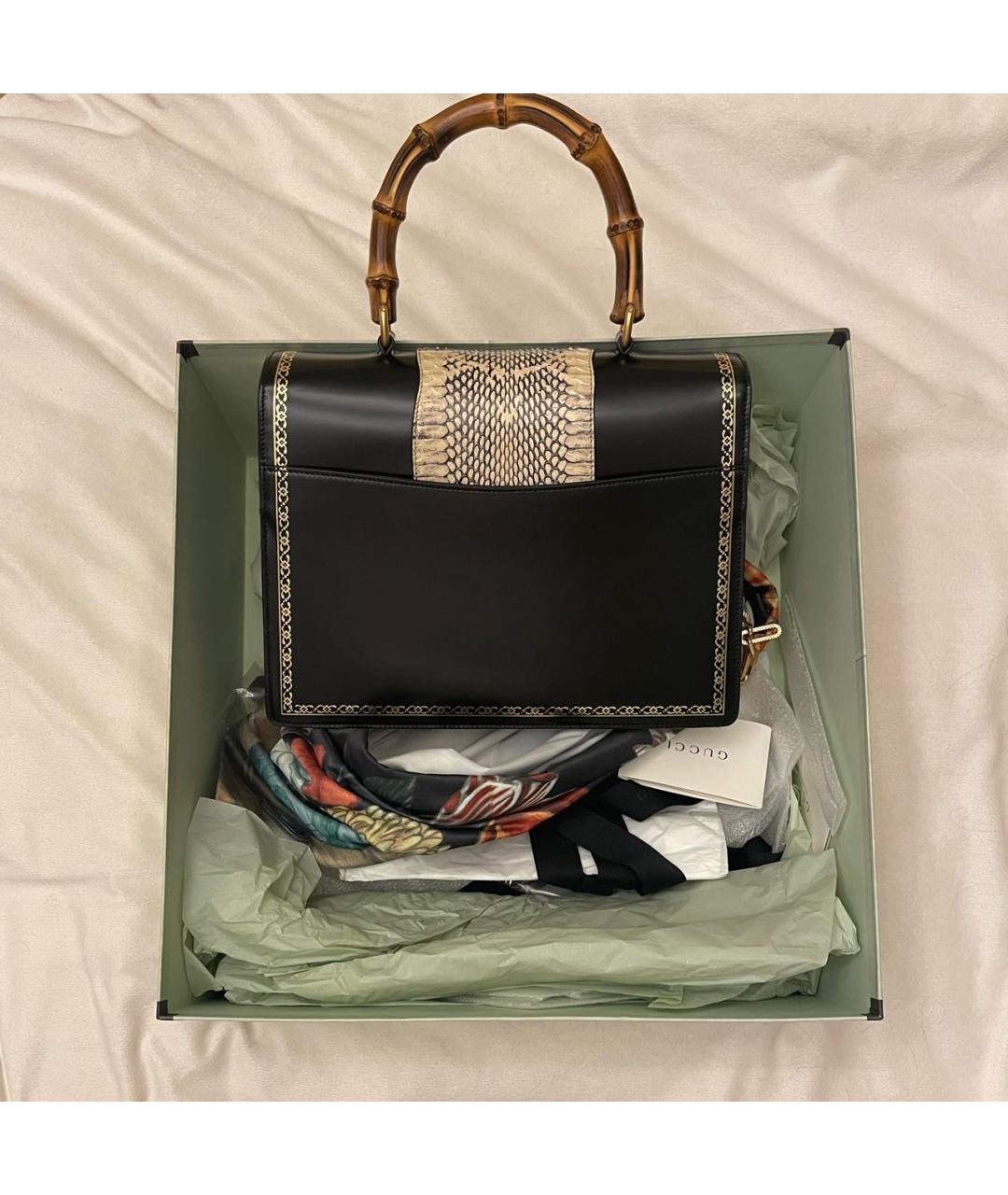 GUCCI Черная кожаная сумка с короткими ручками, фото 6