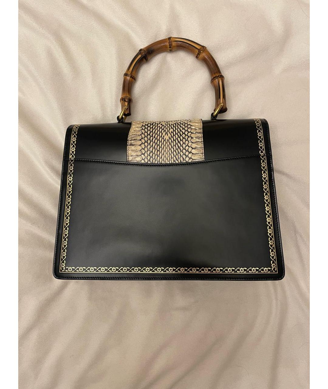 GUCCI Черная кожаная сумка с короткими ручками, фото 3