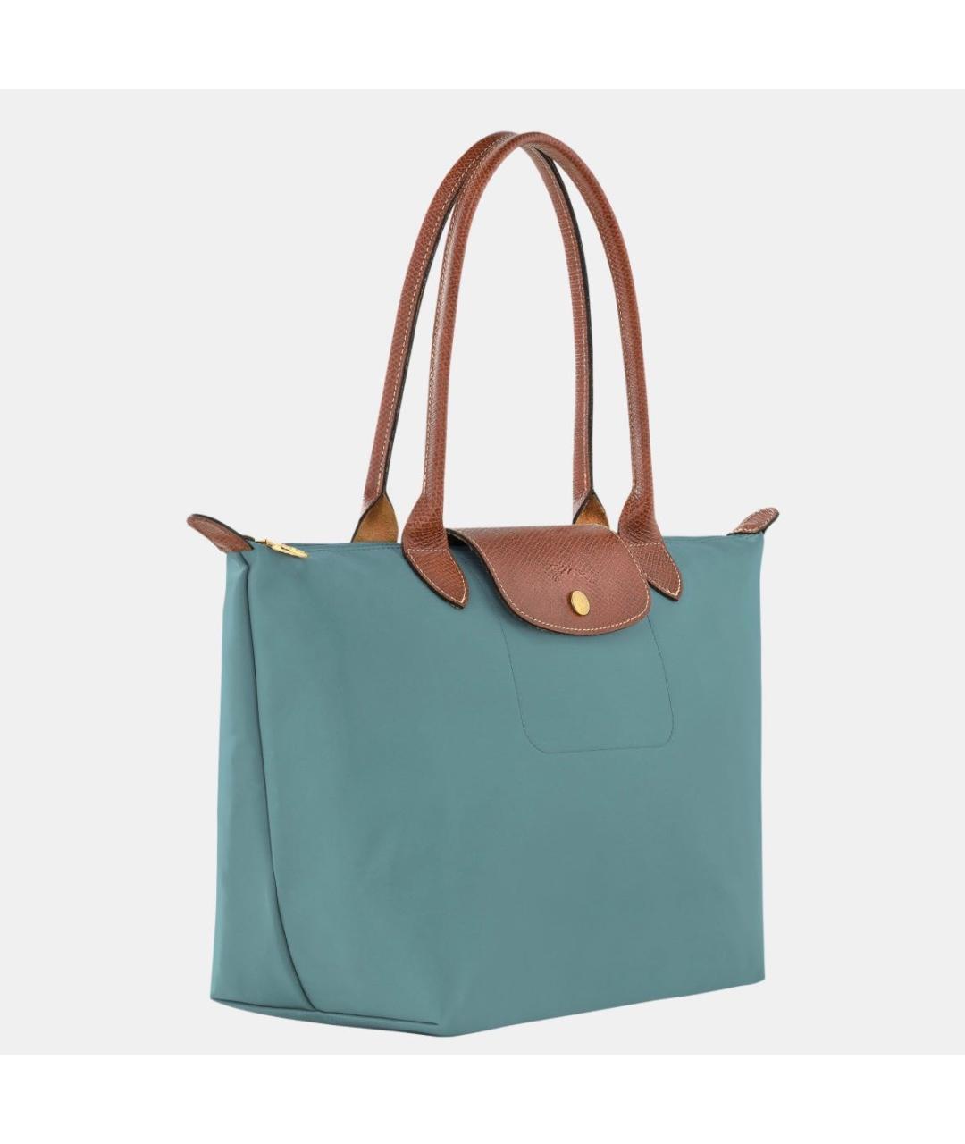 LONGCHAMP Бирюзовая синтетическая сумка тоут, фото 3