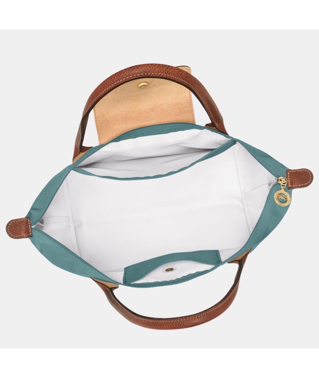 LONGCHAMP Бирюзовая синтетическая сумка тоут, фото 4