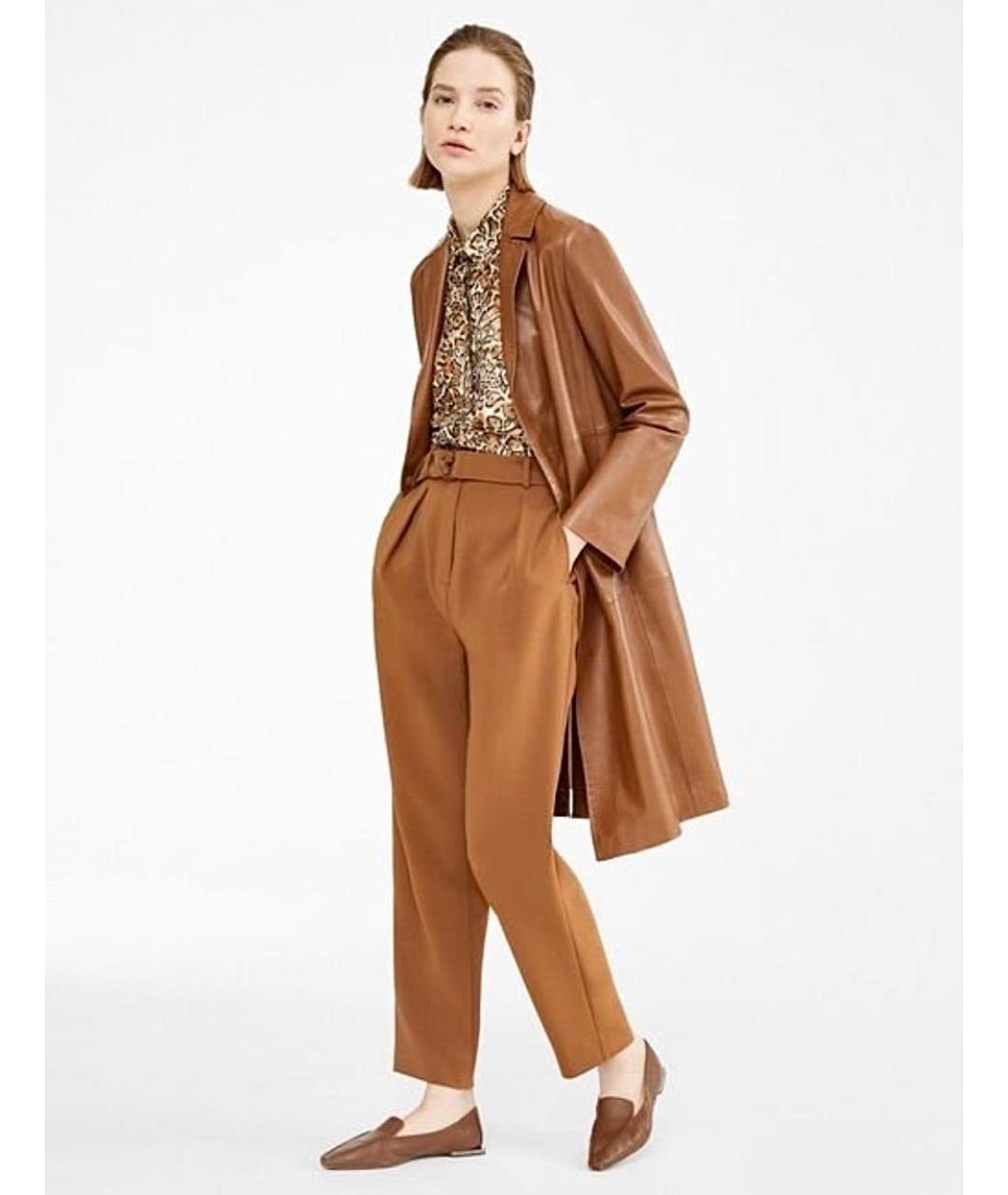 MAX MARA STUDIO Коричневые ацетатные прямые брюки, фото 8