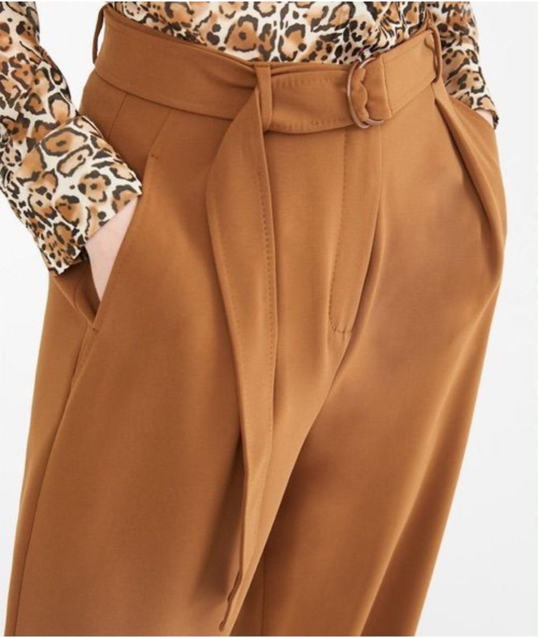 MAX MARA STUDIO Коричневые ацетатные прямые брюки, фото 5